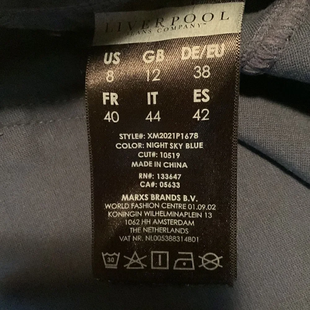 LIVERPOOL jean company, like new, size 8, rayon/nylon/ spandex, super cute